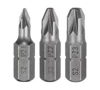 sourcing map 3pcs PZ1/PZ2/PZ3 Screwdriver Bit 1/4" Hex Shank 25mm/1" Length Magnetic Phillips Slotted Hex Bits S2 Steel Screw Driver Bit Industrial Grade Electric Hexagon Drill Bits