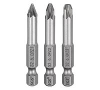 sourcing map 3pcs PZ1/PZ2/PZ3 Screwdriver Bit 1/4" Hex Shank 50mm/2" Length Magnetic Phillips Slotted Hex Bits S2 Steel Screw Driver Bit Industrial Grade Electric Hexagon Drill Bits