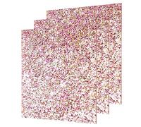 sourcing map 3Pcs Red Gold Glitter Acrylic Sheets 1/8" Thickness 8"x8" Transparent Sparkly PMMA Plastic Sheets Extruded Blanks Acrylic for Laser Cutting and Engraving DIY Art Crafting