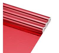 sourcing map 3Pcs Red Hot Stamping Heat-Activated Foil Roll Sparkling Metallic Laser Toner Transfer Decor Sheets, Use with Hot Foil Pens for DIY Craft Decor Card Making, 6" W x 10ft L