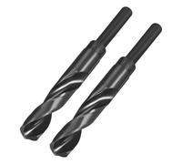 sourcing map 3pcs Reduced Shank Drill Bits 17mm Black Nitride Coated High Speed Steel HSS 9341 with 1/2 Inch Straight Shank, Twist Drill Bit for Stainless Steel Alloy Metal Plastic
