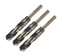 sourcing map 3pcs Reduced Shank Twist Drill Bits 20mm Black Nitride & Gold Titanium Coated High Speed Steel 4341 with 10mm Shank for Stainless Steel Alloy Metal Plastic Wood
