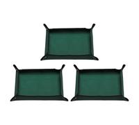 sourcing map 3pcs Repotting Mat 19.7" x 29.5" Oxford Cloth Waterproof Plant Repotting Mat Foldable Portable Gardening Potting Tray with Metal Buckle for Indoor Plant Change Soil, Dark Green