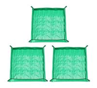 sourcing map 3pcs Repotting Mat 39.4" x 39.4" PE Cloth Waterproof Plant Repotting Mat Foldable Portable Gardening Potting Tray with Plastic Buckle for Indoor Plant Change Soil Watering, Green