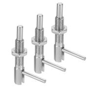 sourcing map 3Pcs Retractable Indexing Plunger Pin, M6 l Spring Plunger Stainless Steel Spring Loaded Latch Telescopic Locking Pin with Nut for Machinery Shipbuilding
