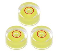 sourcing map 3pcs Round Bubble Level 12x6mm Mini Circular Bullseye Spirit Levels for Leveling Camera Tripod Telescope Workshop Turntable Pictures Frame, Yellow