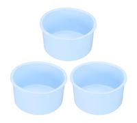 sourcing map 3pcs Round Cake Pans, 4 Inch Silicone Cake Molds for Baking, Nonstick & Quick Release Circle Cake Pans for Layer Cake, Smash Cake and Cheese Cake Light Blue