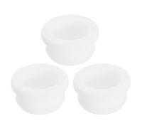 sourcing map 3Pcs Rubber Grommets 25mm Drill Hole, 20mm ID Hole Top Hat Grommet Black Silicone Rubber Hole Plug Gasket for Wiring, Automotive, White