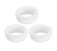 sourcing map 3Pcs Rubber Grommets 36.6mm Drill Hole, 30.5mm ID Hole Top Hat Grommet Black Silicone Rubber Hole Plug Gasket for Wiring, Automotive, White