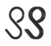 sourcing map 3pcs S Hooks 2.4" Plastic Hanging S Shaped Hooks Small S Hanger Closet Rod Hooks for Hanging Kitchen Utensils Cups Plants Jewelry Jeans Clothes Towels Tools, Black