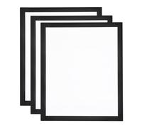sourcing map 3pcs Self Adhesive Magnetic Poster Frame Wall Sign Holder, 8.5"x11" Magnetic Picture Frame Document Display Window Sign Wall Mount for Home Office Store Restaurant,Black