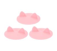 sourcing map 3Pcs Silicone Cup Lids, 3.9 Inch Mug Cover Seal Cat Ear Silicone Cup Covers Reusable Anti-Dust Airtight Mug Lid for Hot and Cold Drinks Cup Glass Cup Coffee Cup, Pink