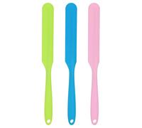 sourcing map 3Pcs Silicone Spatula Scraper 9.45" Reusable Non-Stick Flexible Spatulas for Epoxy Resin Liquid Paint Arts DIY Crafts, Pink/Blue/Green