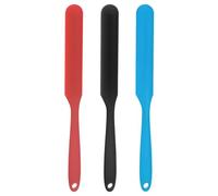 sourcing map 3Pcs Silicone Spatula Scraper 9.45" Reusable Non-Stick Flexible Spatulas for Epoxy Resin Liquid Paint Arts DIY Crafts, Black/Red/Blue