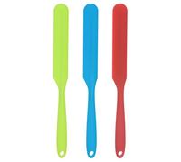 sourcing map 3Pcs Silicone Spatula Scraper 9.45" Reusable Non-Stick Flexible Spatulas for Epoxy Resin Liquid Paint Arts DIY Crafts, Red/Blue/Green