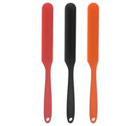 sourcing map 3Pcs Silicone Spatula Scraper 9.45" Reusable Non-Stick Flexible Spatulas for Epoxy Resin Liquid Paint Arts DIY Crafts, Black/Red/Orange
