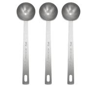 sourcing map 3pcs Single Measuring Spoon 1tbsp (3tsp, 15ml) Teaspoon/Tablespoon 304 Stainless Steel Single Tiny Square Bowl Measuring Spoon Long Handle Measure Scoop, Silver