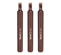 sourcing map 3pcs SL5 Slotted Screwdriver Bit 5/16" Hex Shank 80mm/3.15" Length Magnetic Flat Head Hex Bits S2 Steel Screw Driver Bit for Impact Electric Screw Driver Power Tools, Red