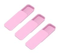 sourcing map 3Pcs Slide Top Tin Containers, Mini Metal Empty Tins Box with Sliding Lids, 3.1"x1.3"x0.4" Rectangular Storage Organizers for Lip Balm, Solid Perfume, Small Items, Pink