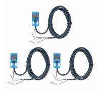 sourcing map 3Pcs SN04-N Inductive Proximity Sensor, DC 6-36V 200mA NPN NO Normally Open Detection Approach Proximity Switch Detector 4mm 3 Wire for Industrial Automation,Blue