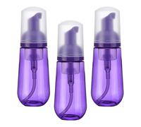 sourcing map 3pcs Soap Foam Bottle, Empty Travel Foaming Containers, Mousse Mini Soap Dispensers for Cleanser, Dispenser Lash Shampoo 60ml, 2oz, Clear Purple