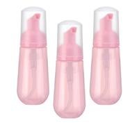sourcing map 3pcs Soap Foam Bottle, Empty Travel Foaming Containers, Mousse Mini Soap Dispensers for Cleanser, Dispenser Lash Shampoo 60ml, 2oz, Clear Pink