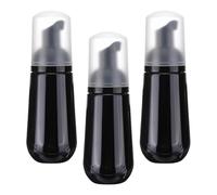 sourcing map 3pcs Soap Foam Bottle, Empty Travel Foaming Containers, Mousse Mini Soap Dispensers for Cleanser, Dispenser Lash Shampoo 60ml, 2oz, Black