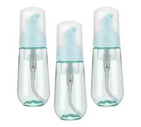 sourcing map 3pcs Soap Foam Bottle, Empty Travel Foaming Containers, Mousse Mini Soap Dispensers for Cleanser, Dispenser Lash Shampoo 60ml, 2oz, Clear Green