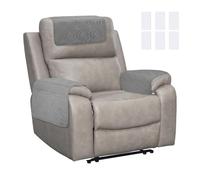 sourcing map 3Pcs Sofa Armrest Covers, Armchair Covers with Side Storage Pocket Waterproof Recliner Chair Protector Anti-Slip Couch Arm Headrest Protect for Home Living Room, Dark Gray