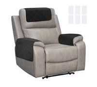 sourcing map 3Pcs Sofa Armrest Covers, Armchair Covers with Side Storage Pocket Waterproof Recliner Chair Protector Anti-Slip Couch Arm Headrest Furniture Protect for Home Living Room, Black