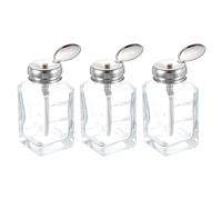sourcing map 3pcs Solvent Alcohol Dispensers 180ml(6.1oz) Conical Push Down Liquid Dispenser Pump Bottle Sprinkler Head with Stainless Steel Tube and Copper Core for Alcohol Solution