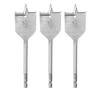 sourcing map 3Pcs Spade Drill Bit 1-1/2" Paddle Flat Bits Wood Hole Cutter with Quick Change 1/4 Inch Hex Shank for Woodworking Fiberglass, Silver Tone