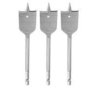 sourcing map 3Pcs Spade Drill Bit 1-1/4" Paddle Flat Bits Wood Hole Cutter with Quick Change 1/4 Inch Hex Shank for Woodworking Fiberglass, Silver Tone