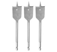 sourcing map 3Pcs Spade Drill Bit 1-1/8" Paddle Flat Bits Wood Hole Cutter with Quick Change 1/4 Inch Hex Shank for Woodworking Fiberglass, Silver Tone