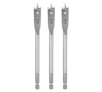 sourcing map 3Pcs Spade Drill Bit 1/2" Paddle Flat Bits Wood Hole Cutter with Quick Change 1/4 Inch Hex Shank for Woodworking Fiberglass, Silver Tone
