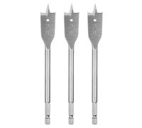 sourcing map 3Pcs Spade Drill Bit 3/4" Paddle Flat Bits Wood Hole Cutter with Quick Change 1/4 Inch Hex Shank for Woodworking Fiberglass, Silver Tone