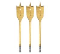 sourcing map 3Pcs Spade Drill Bit 7/8" Paddle Flat Bits Wood Hole Cutter with Quick Change 1/4 Inch Hex Shank for Woodworking Fiberglass, Gold Tone