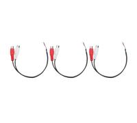 sourcing map 3pcs Speaker RCA Female Plug Jack to Bare Wire Open End RCA Audio Cable Plug Jack Connector Adapter for Amplifier Receiver Speakers Cable, 0.25m