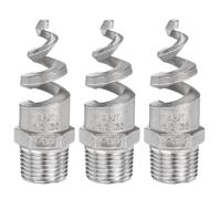 sourcing map 3Pcs Spiral Cone Nozzles, PT 1/2" Male 316L Stainless Steel Dust Remove Sprayer Atomization Sprinkler for Garden Watering Fire Proof Gas Cooling, Silver