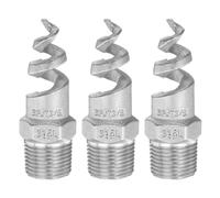 sourcing map 3Pcs Spiral Cone Nozzles, PT 3/8" Male 304 Stainless Steel Dust Remove Sprayer Atomization Sprinkler for Garden Watering Fire Proof Gas Cooling, Silver