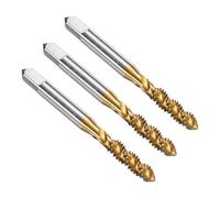 sourcing map 3pcs Spiral Flute Thread Taps 1/4-20 UNC 2B Machine Threading Tap Bit, Titanium Coated Screw Tapping Repair Tool, M2 High-Speed Steel (HSS)