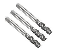 sourcing map 3pcs Spiral Flute Thread Taps 3/8-16 UNC 2B Machine Threading Tap Bit, Uncoated Screw Tapping Repair Tool, M2 High-Speed Steel (HSS)