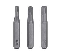 sourcing map 3pcs SQ0 SQ1 SQ2 Square Screwdriver Bit Set 5/32" Hex Shank 28mm Length S2 Steel Magnetic 4 Point Head Hex Screw Driver Bits for Electric Manual Screwdrivers Precision Repair
