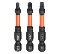 sourcing map 3pcs Square Head Screwdriver Bits 1/4" Hex Shank SQ1/SQ2/SQ3 Magnetic Head 2" Length S2 Steel Screw Driver Drill Bit for Repair Work Electric Screw Driver
