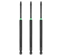 sourcing map 3pcs Square Screwdriver Bit 150mm / 1.97" Length S2 Steel SQ2 Magnetic Screwdriver Drill Bits Power Tools with 1/4" Hex Shank for Electrician Mechanic Precision Repair