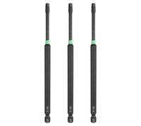 sourcing map 3pcs Square Screwdriver Bit 150mm / 1.97" Length S2 Steel SQ3 Magnetic Screwdriver Drill Bits Power Tools with 1/4" Hex Shank for Electrician Mechanic Precision Repair