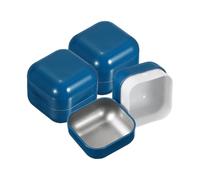sourcing map 3Pcs Square Tinplate Can, 2.2" Metal Empty Storage Container Loose Leaf Tea Storage Containers with Airtight Lids for Treats Gifts Favors Loose Tea Coffee Crafts, Blue