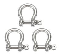 sourcing map 3Pcs Stainless Steel Bow Shackle, 3/5"(16mm) Bow Screw Pin Large Screw Shackles for Boat Sailboat Chain Rigging Clasp Paracord Jewelry Marine Tackle, Silver Tone