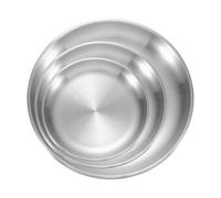 sourcing map 3Pcs Stainless Steel Dinner Plates, 17cm 20cm 26cm Round Serving Plate Dishes Set Metal Dinner Dishes Plate for Restaurants Kitchen Dessert Salad Outdoor Camping, Silver