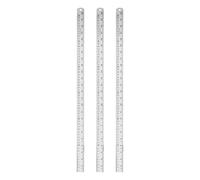 sourcing map 3pcs Stainless Steel Metal Ruler 60cm/24" Dual Scale Metric Inch Straight Edge Measuring Tool with Conversion Table (1-1/8")